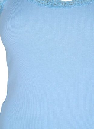 Top med blondekant, Blue, Packshot image number 2