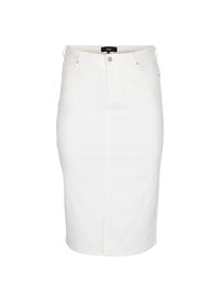 Denim midinederdel med slids