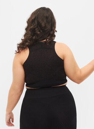 Seamless sports bh med glitter, Black w. RoseGold L., Model image number 1