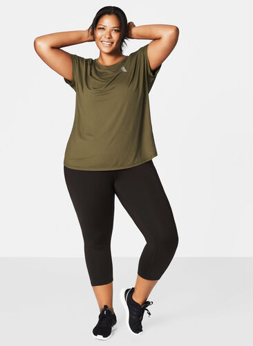 Ensfarvet trænings t-shirt, Ivy Green, Model image number 0