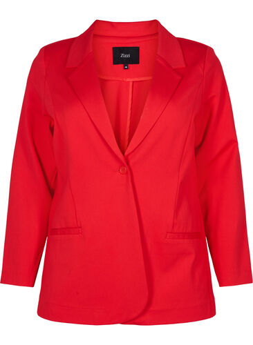 Enkel blazer med knaplukning, Flame Scarlet, Packshot image number 0