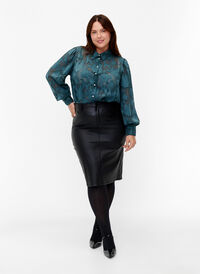 Coated nederdel med slids , Black, Model
