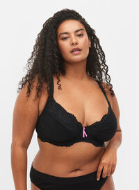 Støt Brysterne - balconette bøjle bh til protese, Black, Model