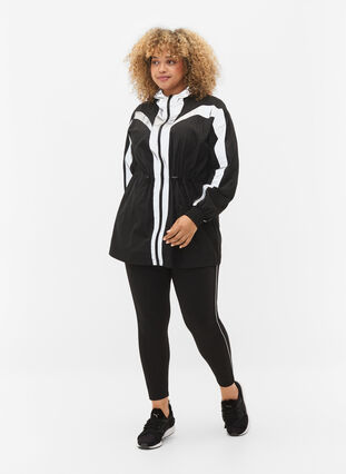 Sportsjakke med reflekser og regulerbar talje, Black w. Reflex, Model image number 1