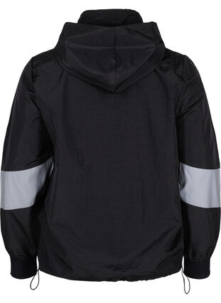 Sportsjakke med reflex og regulerbar bund, Black w. Reflex, Packshot image number 1