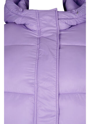 Kort pufferjakke med hætte, Lavender, Packshot image number 2