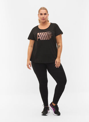 Trænings t-shirt med print, Black w. RoseGoldF., Model image number 2