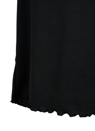 Graviditets kjole i rib, Black, Packshot image number 3