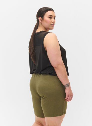 Løse shorts med ribstruktur, Ivy Green, Model image number 1