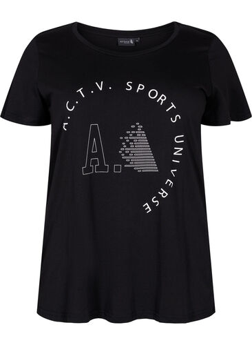 Trænings t-shirt med print, Black A.C.T.V, Packshot image number 0