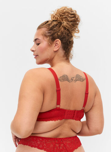 Formstøbt bh med blonder og string, Red Ass., Model image number 1