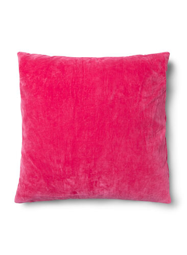 Stribet pudebetræk i velour, Fandango Pink Comb, Packshot image number 1