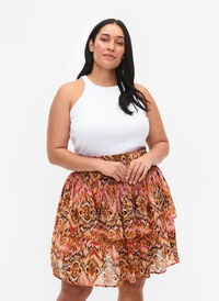 Nederdel med smock og print, Colorful Ethnic, Model