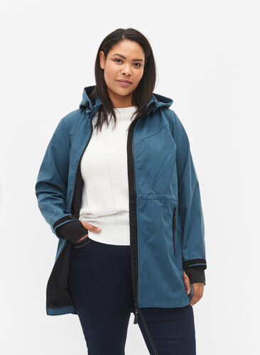 Softshell jakke med aftagelig hætte, Stargazer Mel., Model image number 0