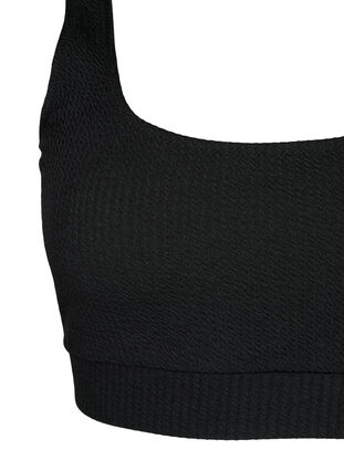 Bikini top med crepe struktur, Black, Packshot image number 2