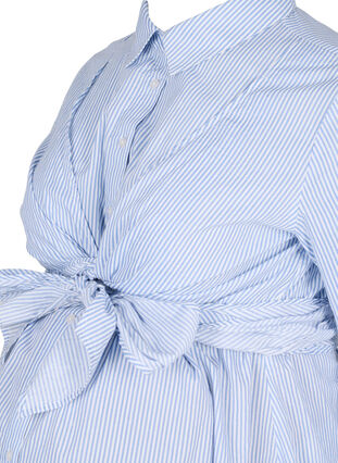 Graviditets skjortekjole i bomuld, Blue Stripe, Packshot image number 2