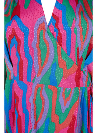 Printet wrapkjole med lange ærmer, Colorfull Art Print, Packshot image number 2