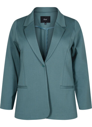 Enkel blazer med knaplukning, Silver Pine, Packshot image number 0