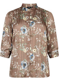 Skjortebluse med blomsterprint 