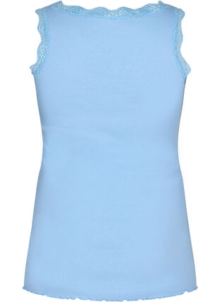 Top med blondekant, Blue, Packshot image number 1