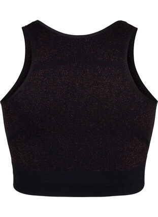 Seamless sports bh med glitter, Black w. RoseGold L., Packshot image number 1