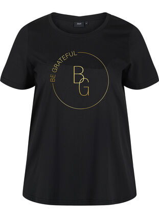 Kortærmet t-shirt med tryk, Black BG, Packshot image number 0