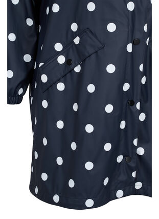 Mønstret regnjakke med hætte, Navy Blazer W/Dots, Packshot image number 3