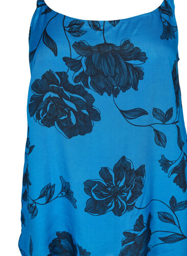 Ærmeløs viskose top med blomstermønster, Blue Flower AOP, Packshot image number 2