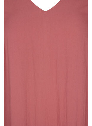 Kortærmet viskose kjole med v-udskæring, Withered Rose, Packshot image number 2