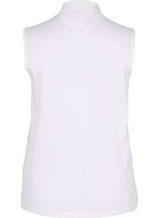 Højhalset bomulds top med ribstruktur, Bright White, Packshot image number 1