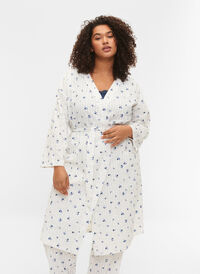 Morgenkåbe i bomuld med bindebånd, Snow White AOP, Model