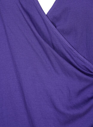 Langærmet bluse i viskose med wrap-look, Prism Violet, Packshot image number 2