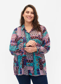 FLASH - Langærmet skjorte med print, Multi Ethnic , Model