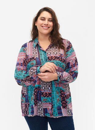 FLASH - Langærmet skjorte med print, Multi Ethnic , Model image number 0