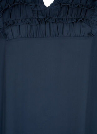 Langærmet kjole med flæser , Total Eclipse, Packshot image number 2