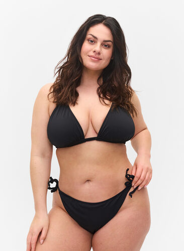Bikini trusse med bindesnøre, Black, Model image number 0