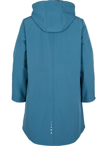 Lang softshell jakke med hætte, Stargazer Solid, Packshot image number 1