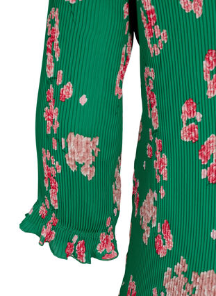 Plisseret bluse med 3/4 ærmer, Jolly Green Flower, Packshot image number 3