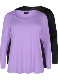 2-pak basis bluse i bomuld