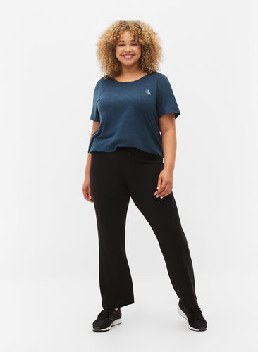 Meleret trænings t-shirt med rund hals, Night Sky Mel., Model image number 2