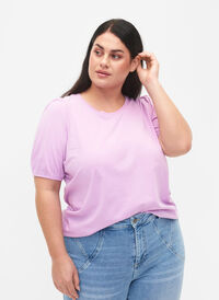 Bomulds t-shirt med 2/4 ærmer, Lupine, Model