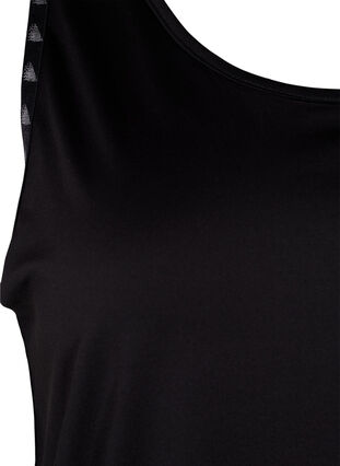 Ensfarvet træningstop, Black, Packshot image number 2