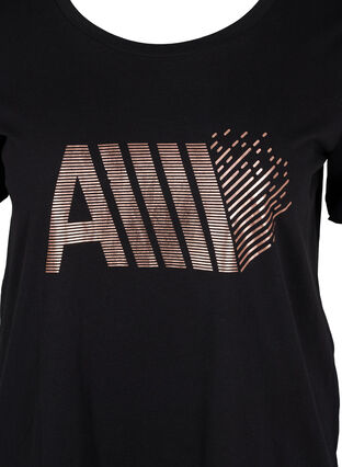 Trænings t-shirt med print, Black w. RoseGoldF., Packshot image number 2