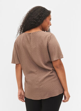 Struktureret viskosebluse med flagermusærmer, Falcon, Model image number 1