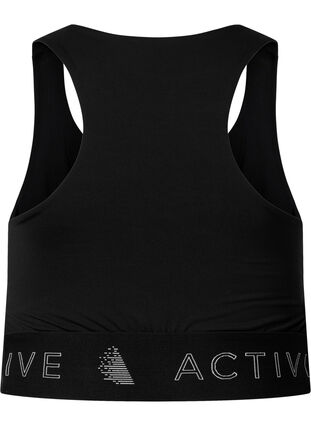 Sports bh med krydsdetalje, Black, Packshot image number 1