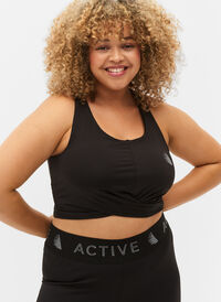 Sports bh med krydsdetalje, Black, Model