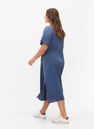 Skjortekjole med korte ærmer, Vintage Indigo, Model image number 1