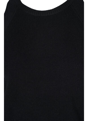 Strikbluse med åben skulderdetalje, Black, Packshot image number 2