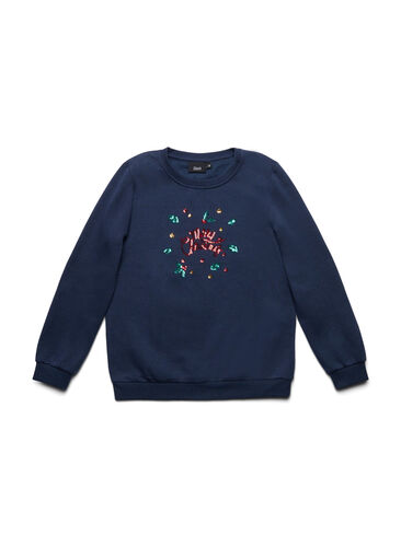 Jule sweatshirt til børn, Night Sky Merry, Packshot image number 0
